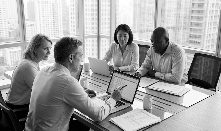 Senior leadership in discussion
